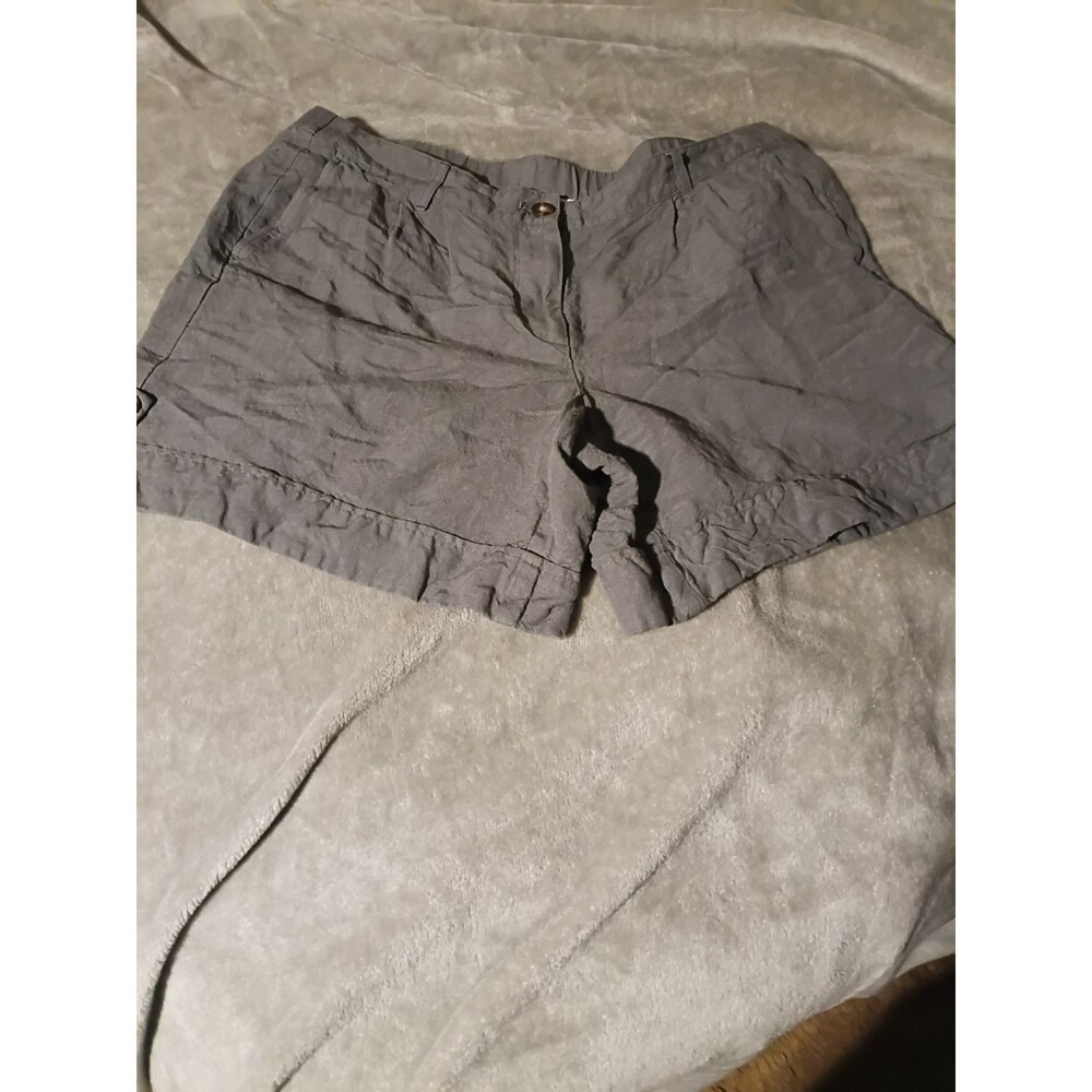 J.Jill Linen Rayon Grey Shorts 14. Front Pockets 6" Inseam. Beach Cruise
